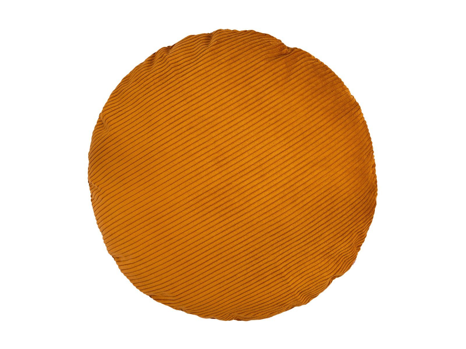 beties Kissenhülle HYggelig No.2, (1 Stück), Block-Cord Bodenkissen-Hülle rund ca. 80 cm Ø Hygge Style kurkuma-gelb