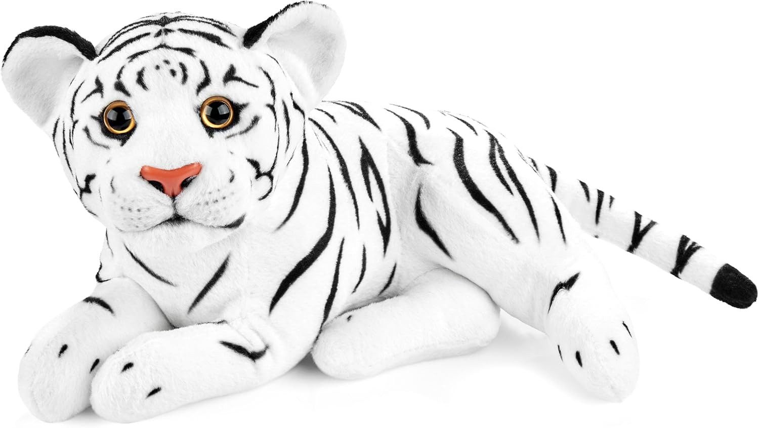 BRUBAKER Kuscheltier Tiger - 30 cm Stofftier - Baby Plüschtier (1-St., Raubkatze Liegend), Kinder Plüsch Spielzeug