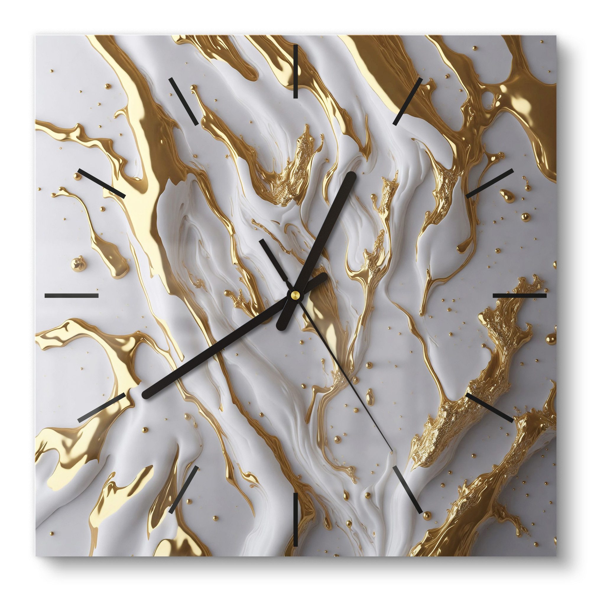 DEQORI Wanduhr 'Goldene Fließkraft' (Glas Glasuhr günstig online kaufen