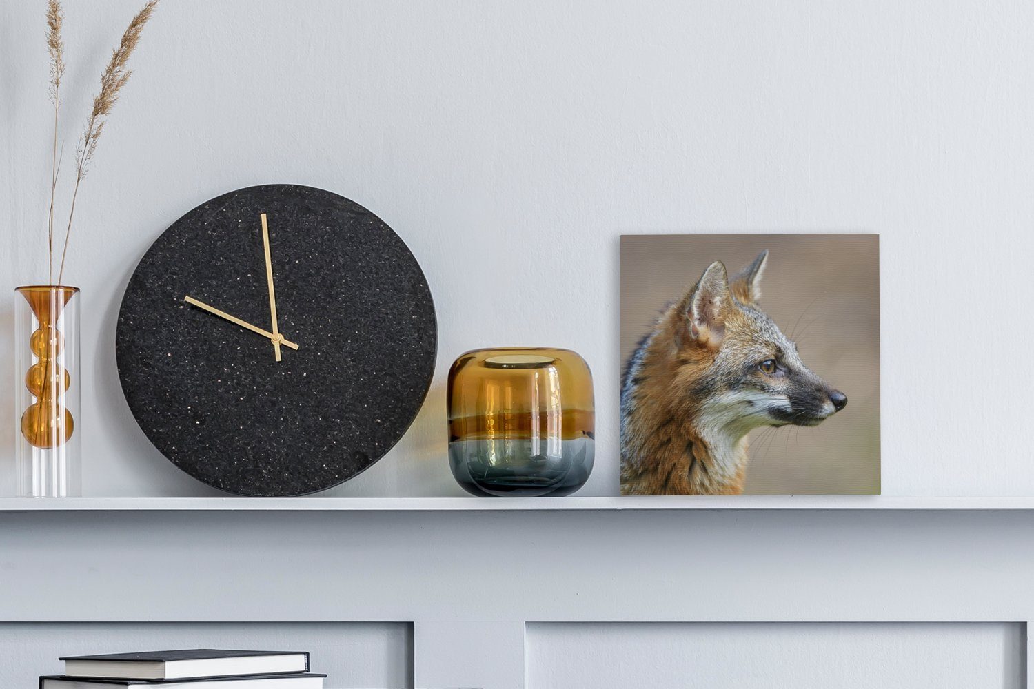 OneMillionCanvasses® Leinwandbild Fuchs - Makro Braun, Schlafzimmer bunt Leinwand Bilder Wohnzimmer (1 für - St)