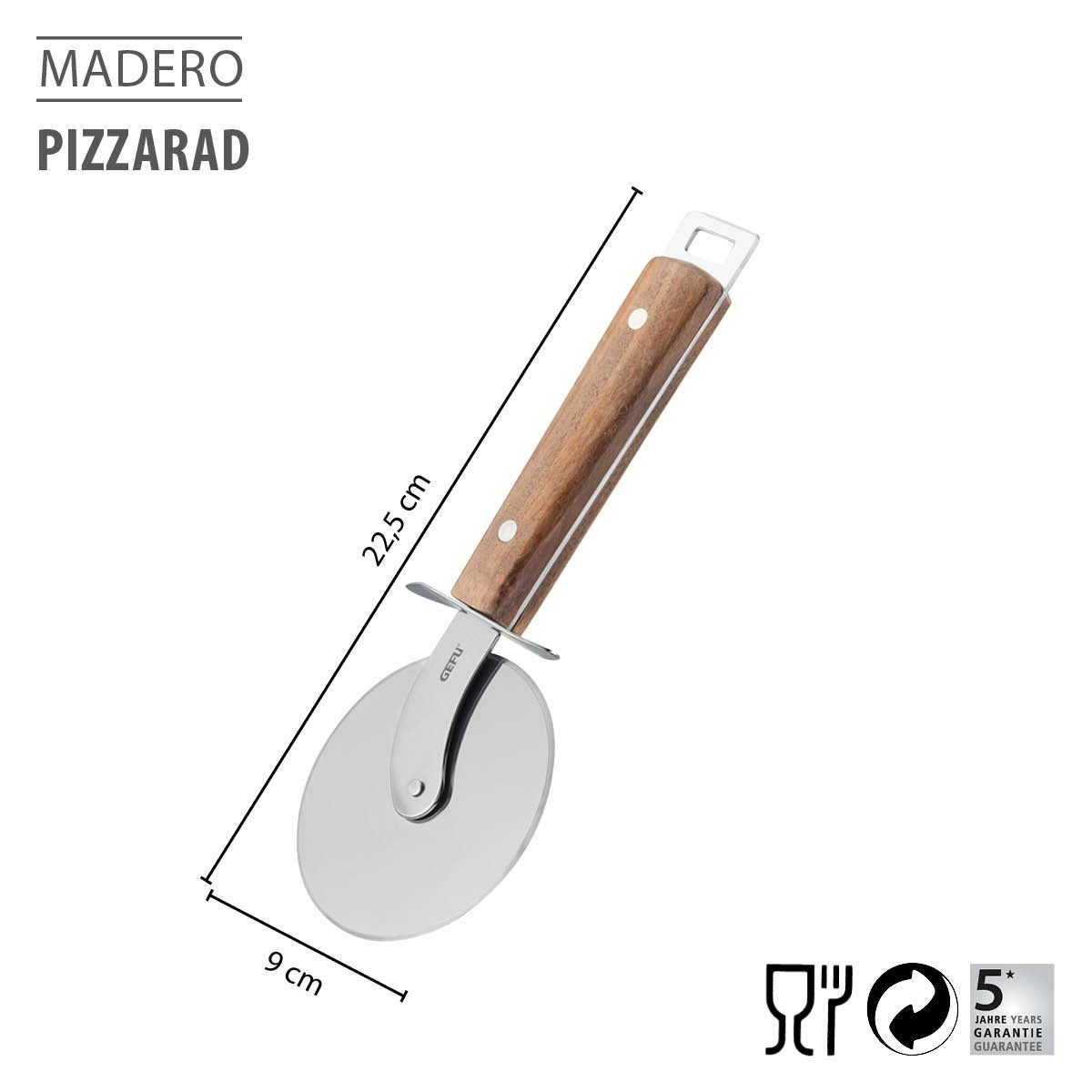 GEFU Pizzaschneider Pizzarad MADERO