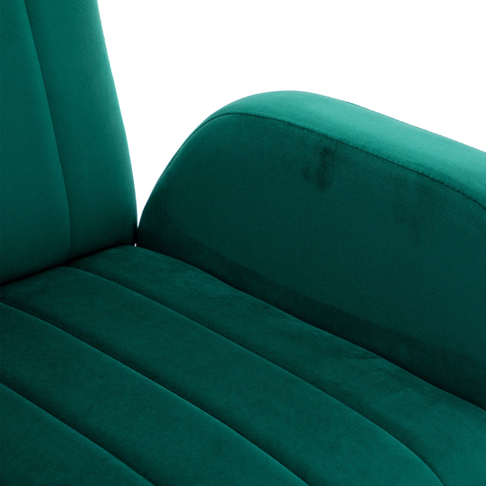 Odikalo Loungesessel Einzelsofa Akzent Stuhl gepolstert Füßen goldene Grün Freizeit mehrfarbig