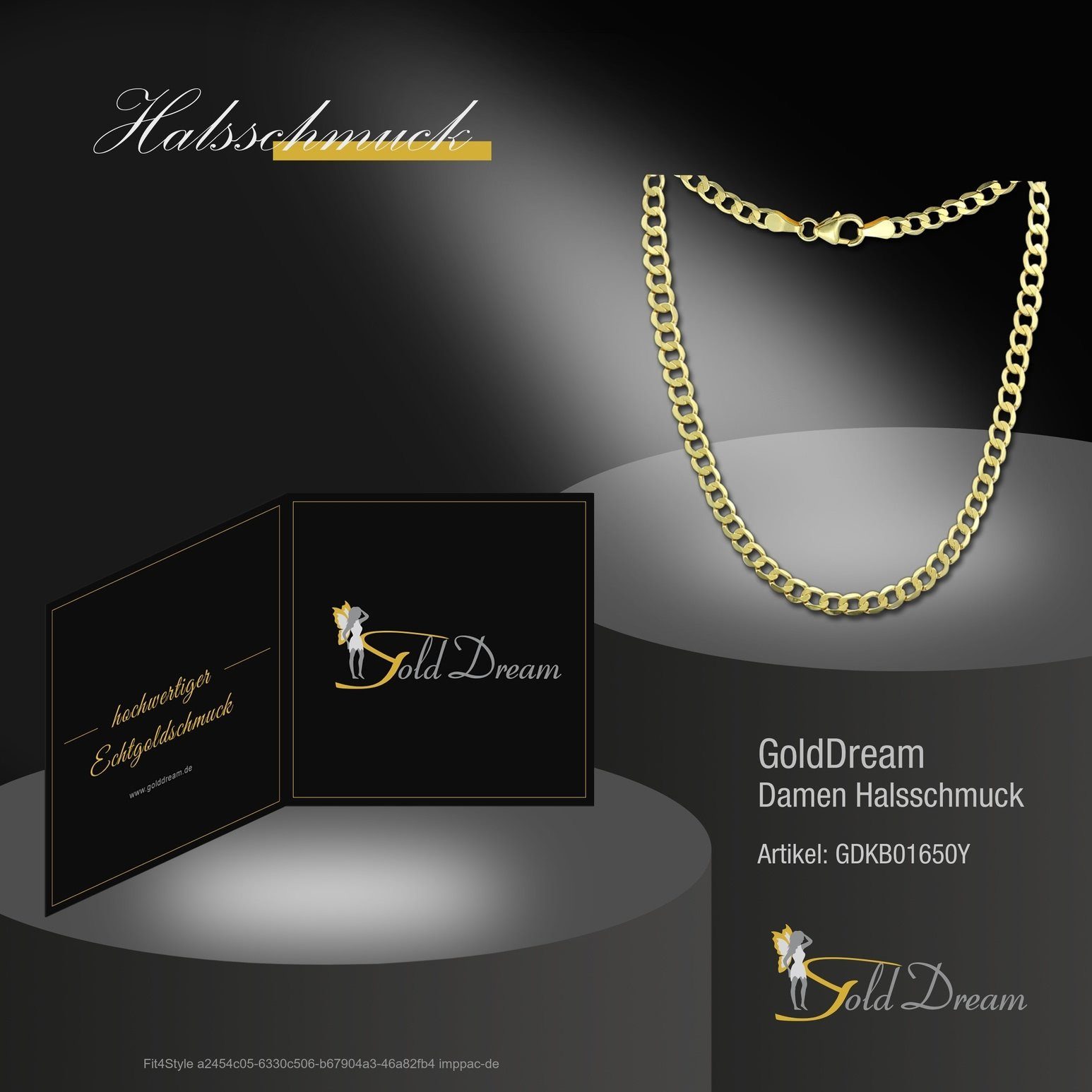 333 GoldDream Goldkette Karat, goldfarb 8 Halskette 50cm, Halskette Damen Colliers 50cm GoldDream Farbe: Colliers - Damen (Collier), Gelbgold