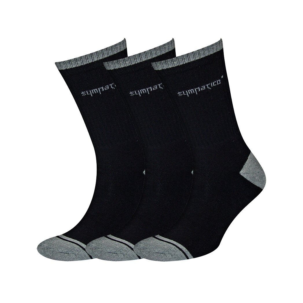 Sympatico Tennissocken Crew (Baumwolle) schwarz - 3 Paar günstig online kaufen