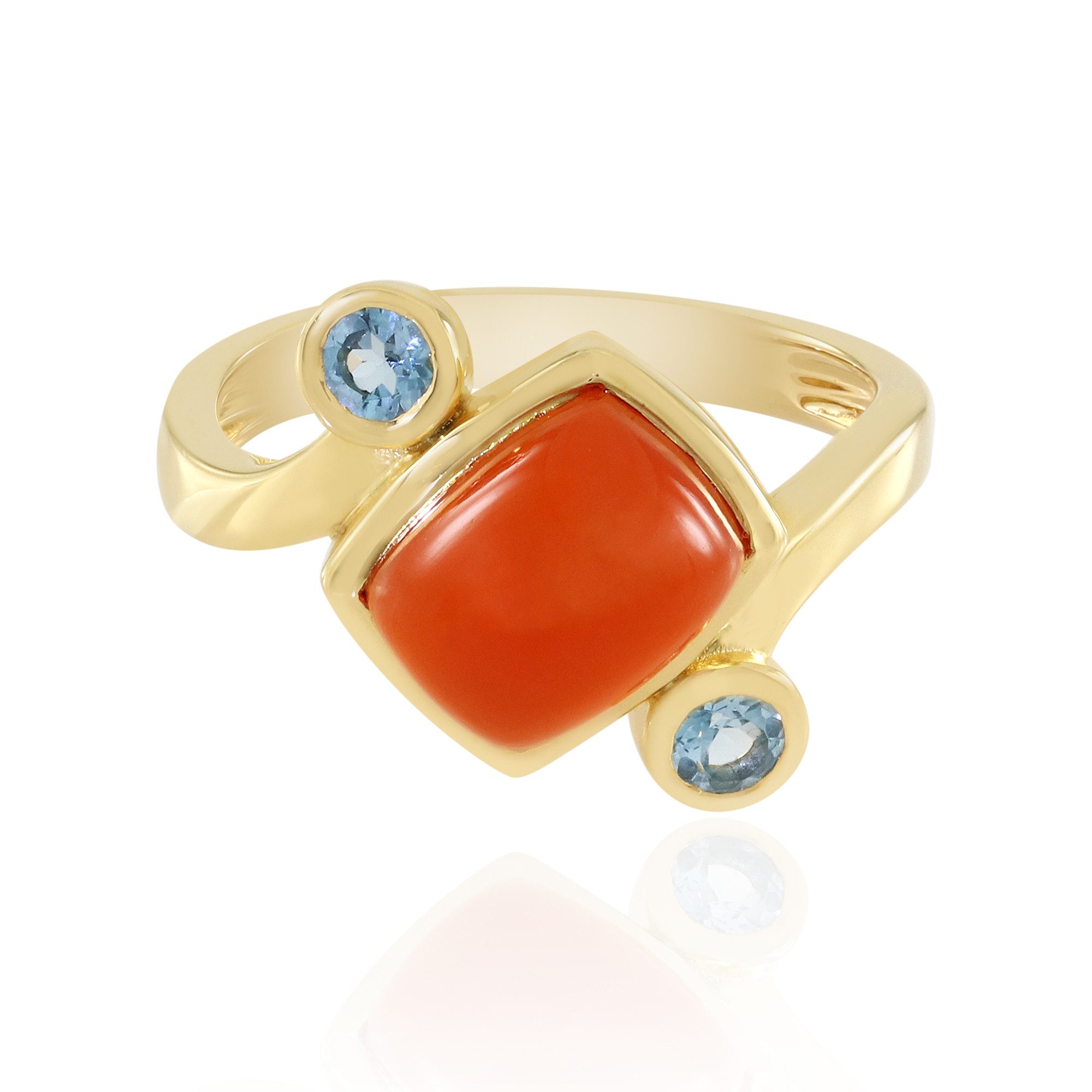 Cavill Silberring Ring aus vergoldetem Silber mit Karneol, 2,295 ct (1-tlg)