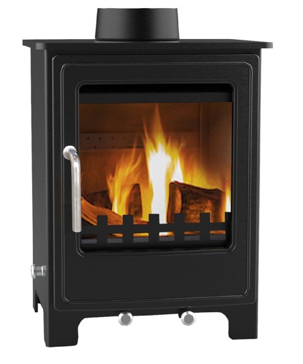 ECOfoxx Kaminofen Z04, 4,10 kW, Rauchrohranschluss 130 mm oben und hinten Geräteabmessung