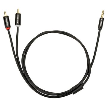 SEBSON Audio Kabel 1m - Klinke 3,5mm auf 2 Cinch Stecker - RCA zu Jack Optisches-Kabel, (100 cm)