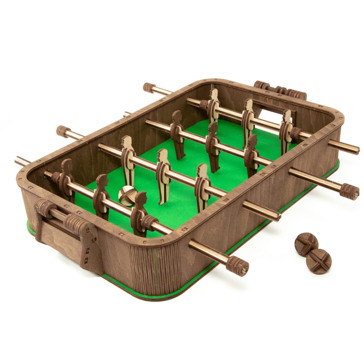 Eco Wood Art Modellbausatz Tischfußball Kicker aus Holz, (112-tlg)