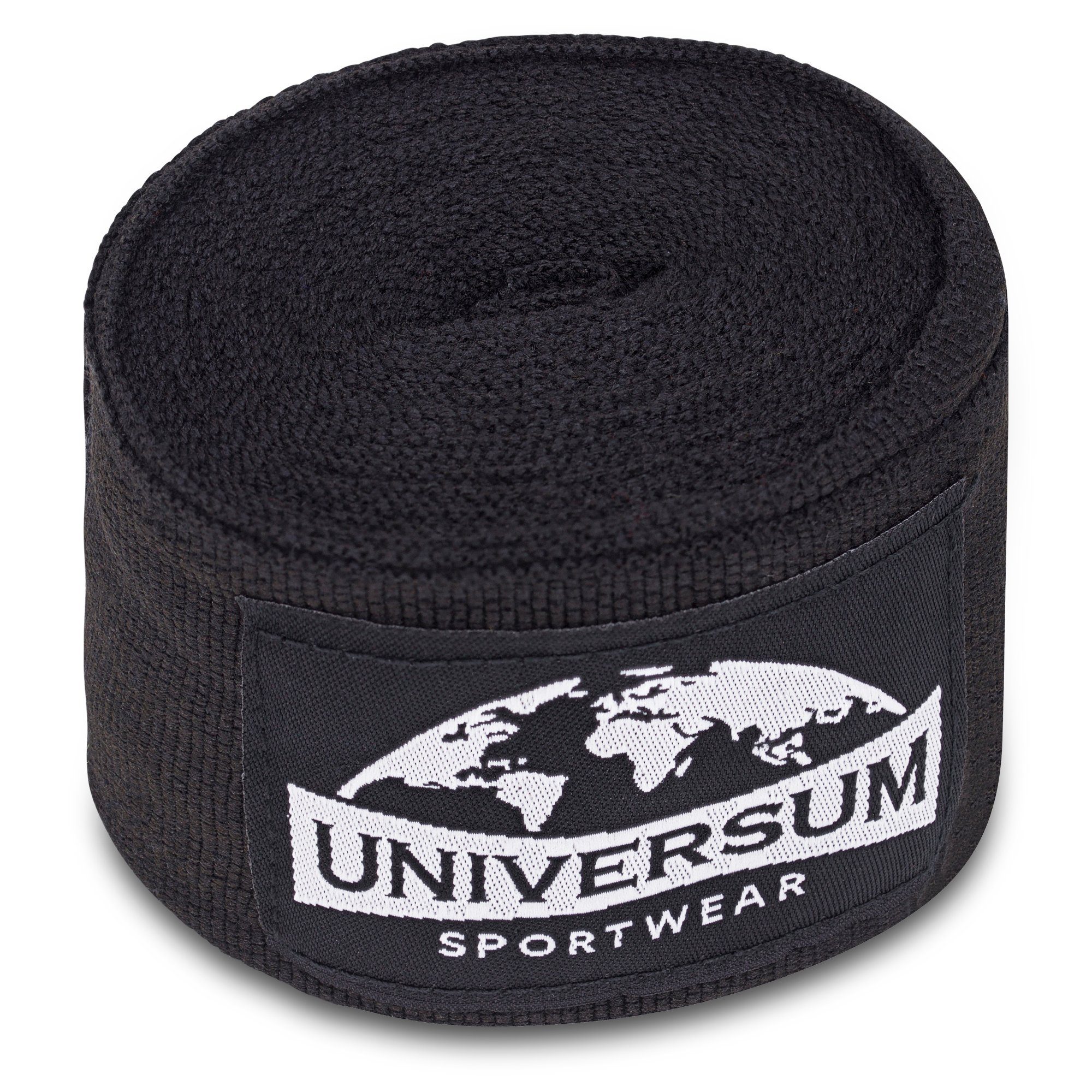 Universum Sportwear Boxbandagen Klettverschluss Handgelenk Bandage, mit Schwarz-Weiß langen