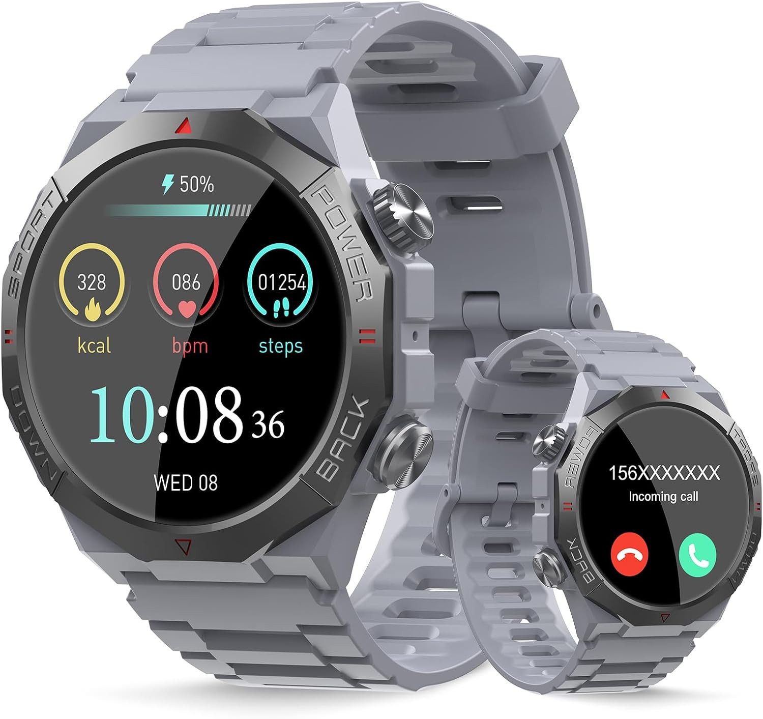 Zevelora für Damen und Herren mit Bluetooth-Anrufen und Gesundheitsüberwachung Smartwatch (1.39 Zoll, Andriod iOS), Fitnessuhr mit Schlafanalyse, Sportmodi und Benachrichtigungen