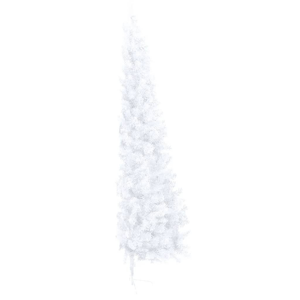 furnicato Künstlicher Weihnachtsbaum Künstlicher cm 240 Weiß PVC Halb-Weihnachtsbaum mit Ständer
