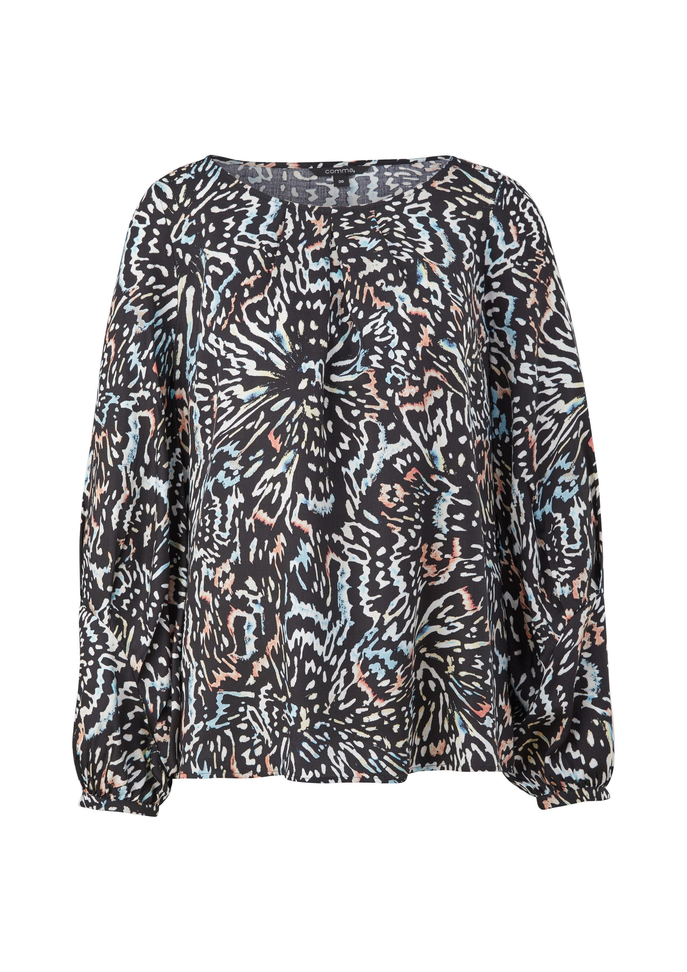 comma Langarmbluse Bluse Bluse mit Faltendetails