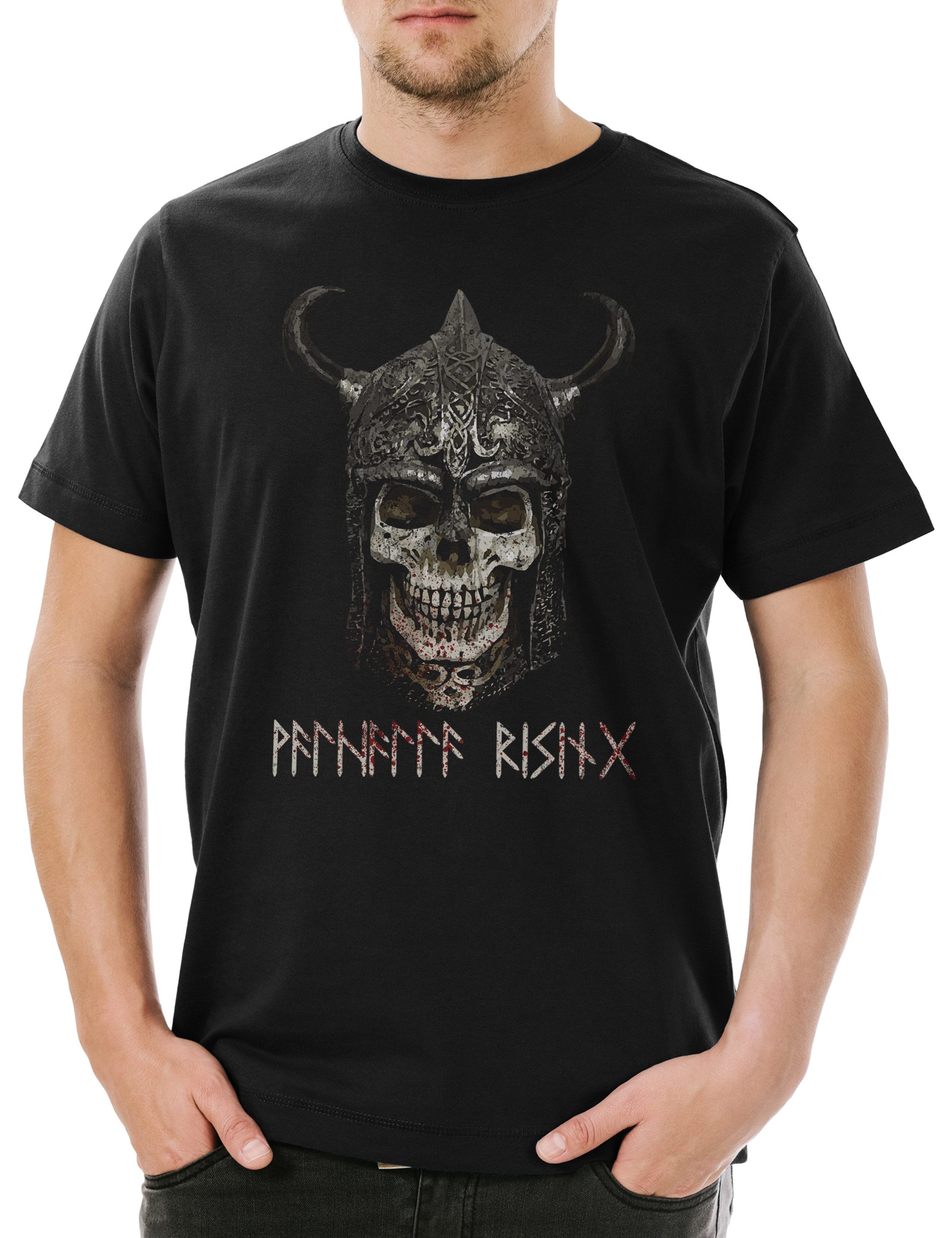 Urban Backwoods Print-Shirt Viking Skull I günstig online kaufen