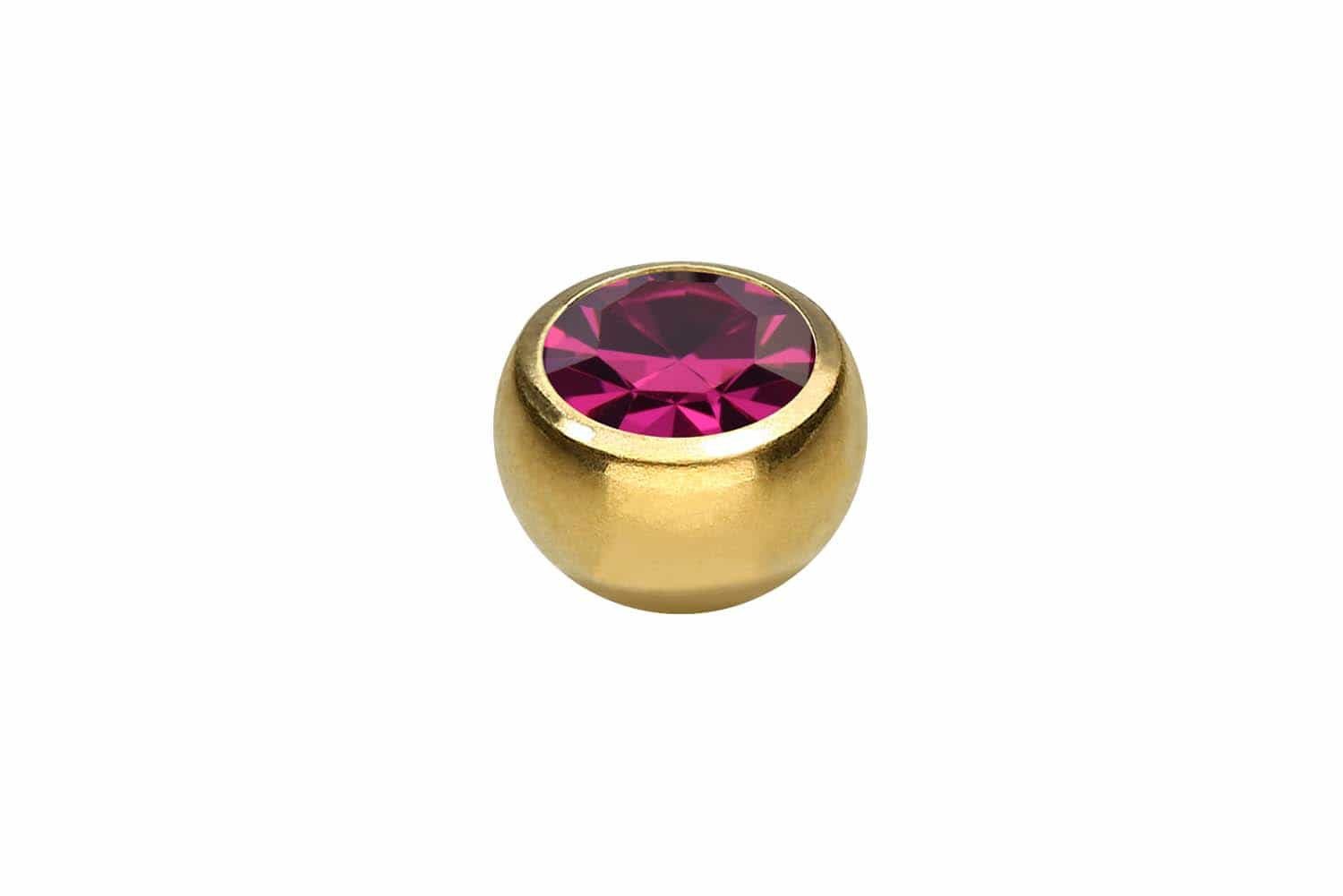 PIERCINGLINE Piercing-Set Chirurgenstahl Schraubkugel KRISTALL (Schraub-Aufsätze, 1-tlg)