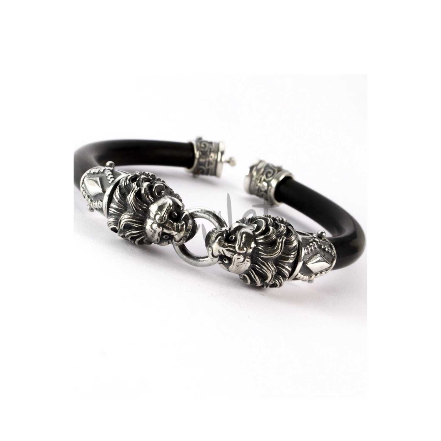 Silberarmband Löwenkopf Armband Sterling Silber M