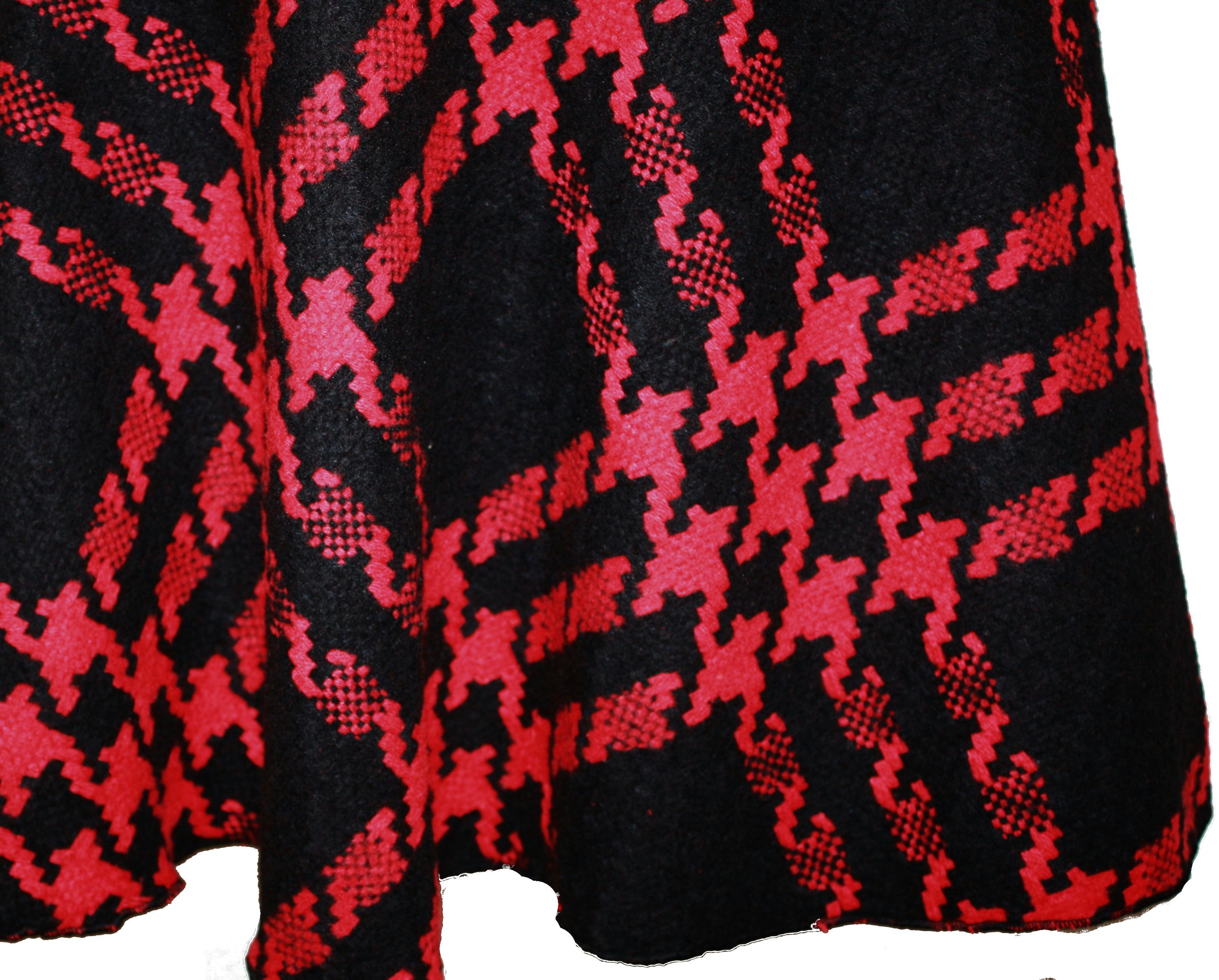 dunkle design A-Linien-Rock Boucle Schwarz Rot Hahnentritt elastischer Bund günstig online kaufen