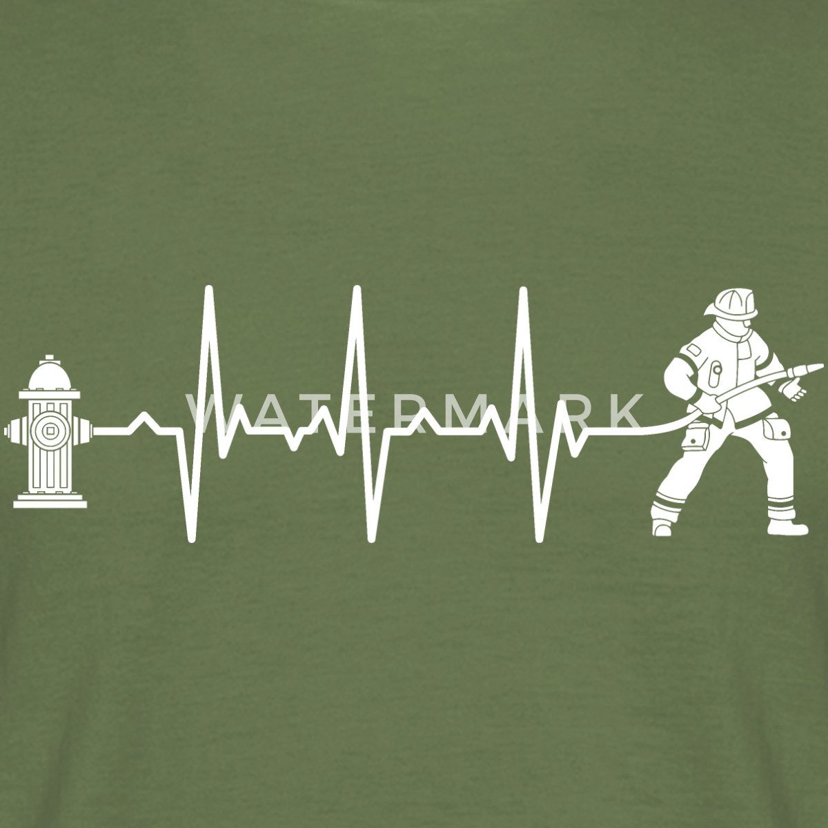 Spreadshirt T-Shirt Feuerwehrmann Feuerwehr Geschenk Herzschlag EKG Hydrant günstig online kaufen
