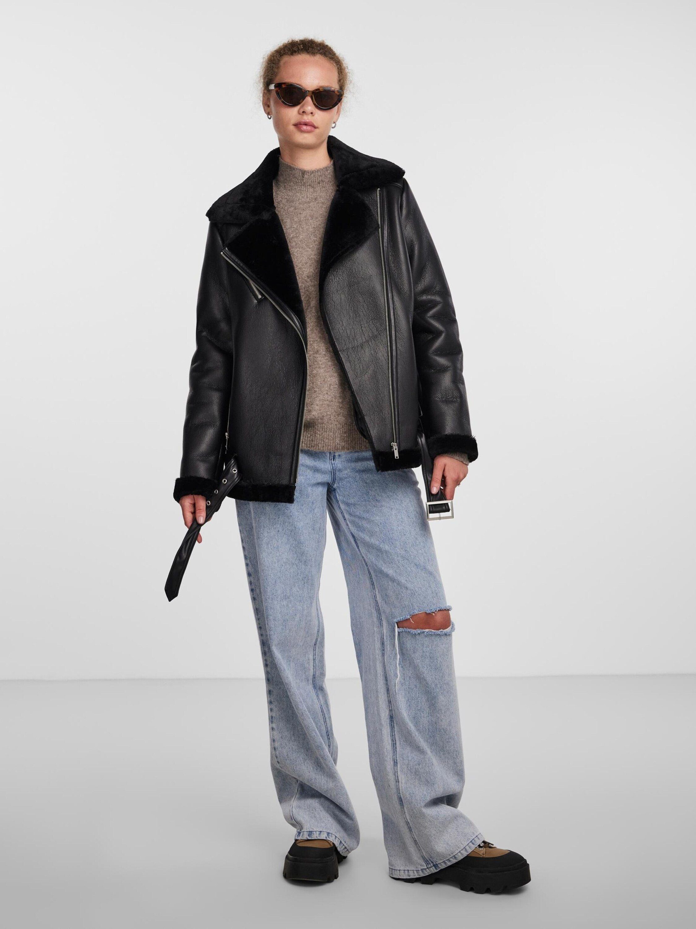 pieces Lederjacke Nora (1-St) günstig online kaufen