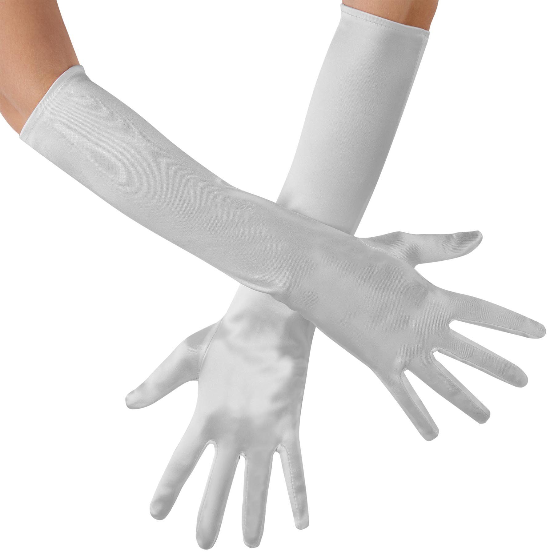 dressforfun Kostüm Lange Satin-Handschuhe, Edle Satin-Handschuhe in Einheitsgröße