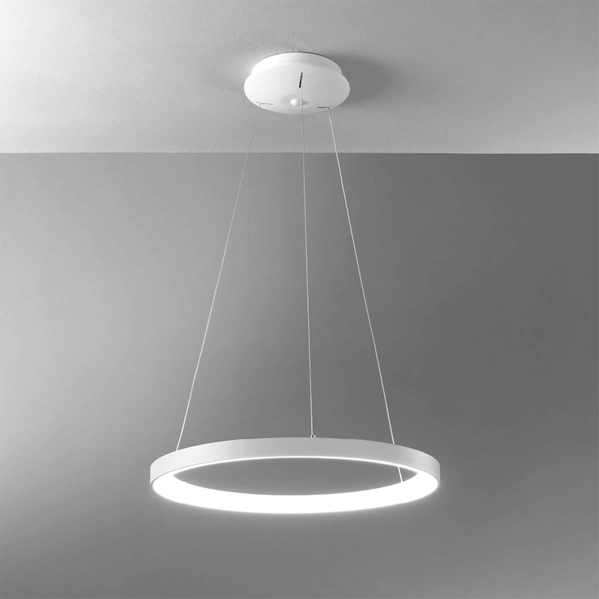 Vivida International Hängeleuchten Vivida Lifering-R Pendelleuchte, Weiß, Ø: 58 cm, LED fest integriert, Warmweiß, Hängelampe
