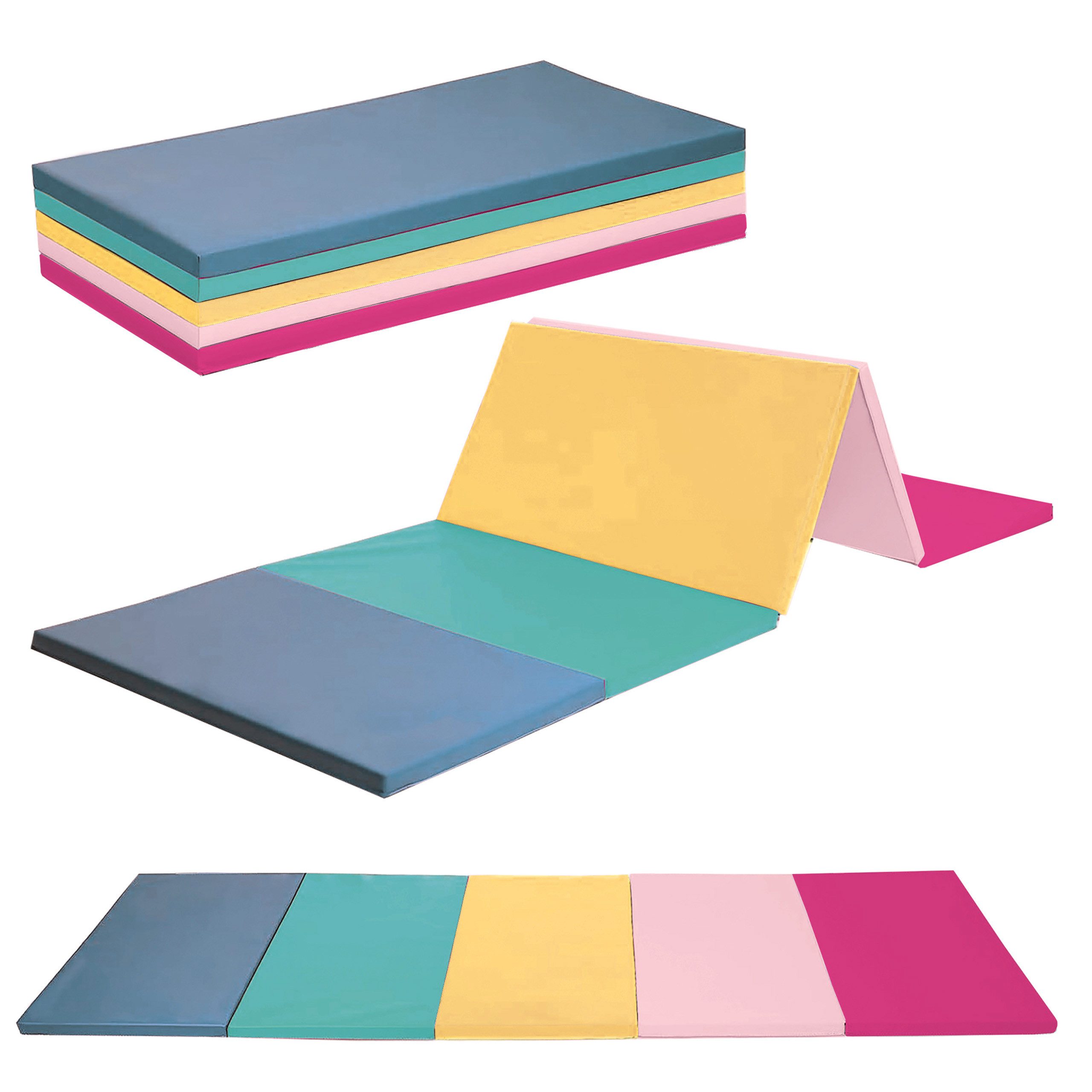Little Tiger® Weichbodenmatte Klappbare Turnmatte, ca. 185 x 76 x 3,2 cm, tragbare Matte, auch ideal als Gymnastikmatte, Fitnessmatte, Yogamatte, Spielmatte