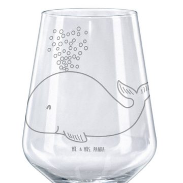 Mr. & Mrs. Panda Rotweinglas Wal Konfetti - Transparent - Geschenk, Rotwein Glas, Weinglas, Meeres, Premium Glas, Feine Lasergravur