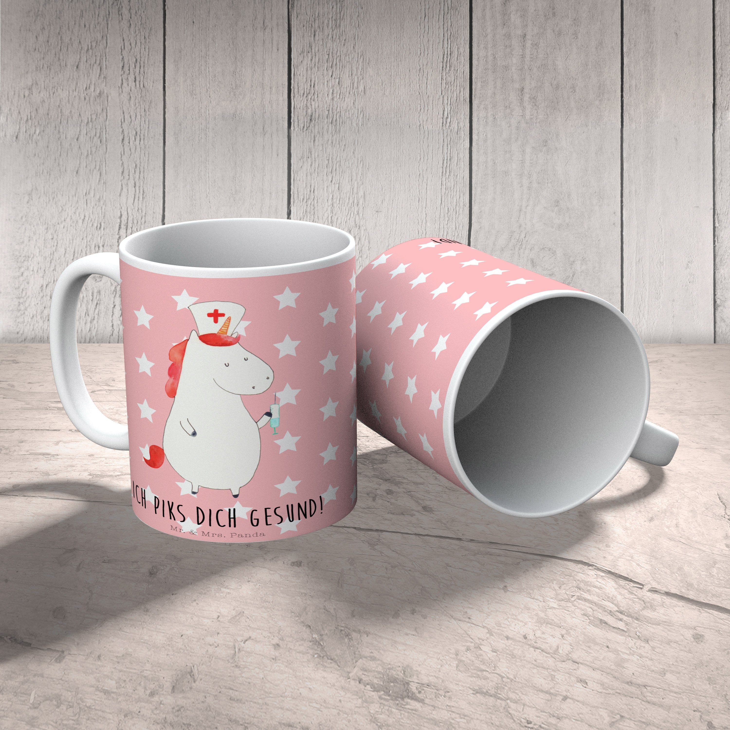 D, Keramik Panda Pegasus, & - Einhorn - Mrs. Krankenschwester Tasse Mr. Pastell Rot Einhorn Geschenk,