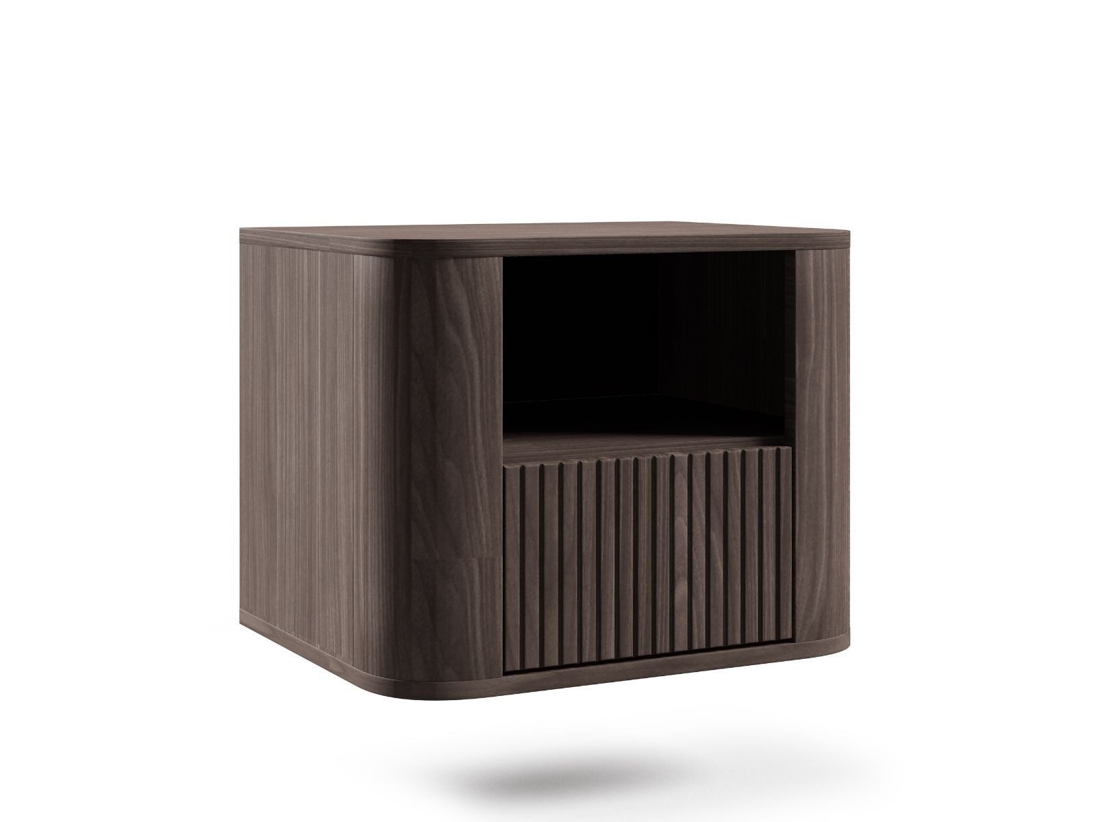 Compleo Nachttisch mit Schublade, Nussbaum oder Kaschmir, Nachschrank, MADE IN EU