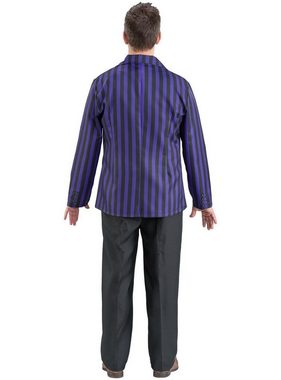 Metamorph Kostüm Wednesday Schuluniform schwarz-violett für Männer, Die reguläre Uniform für männliche Schüler der Nevermore Academy a