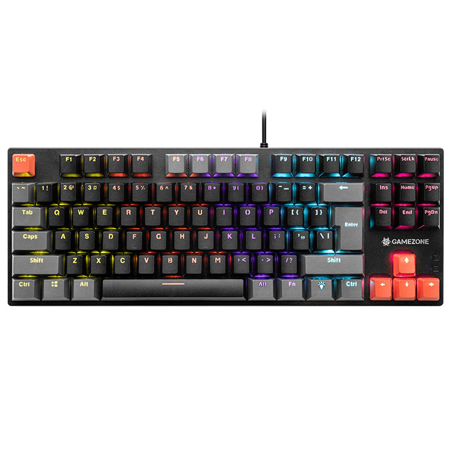 Tracer GAMEZONE Blade 87 Qwerty Gaming-Tastatur (Bunte Regenbogenbeleuchtung)