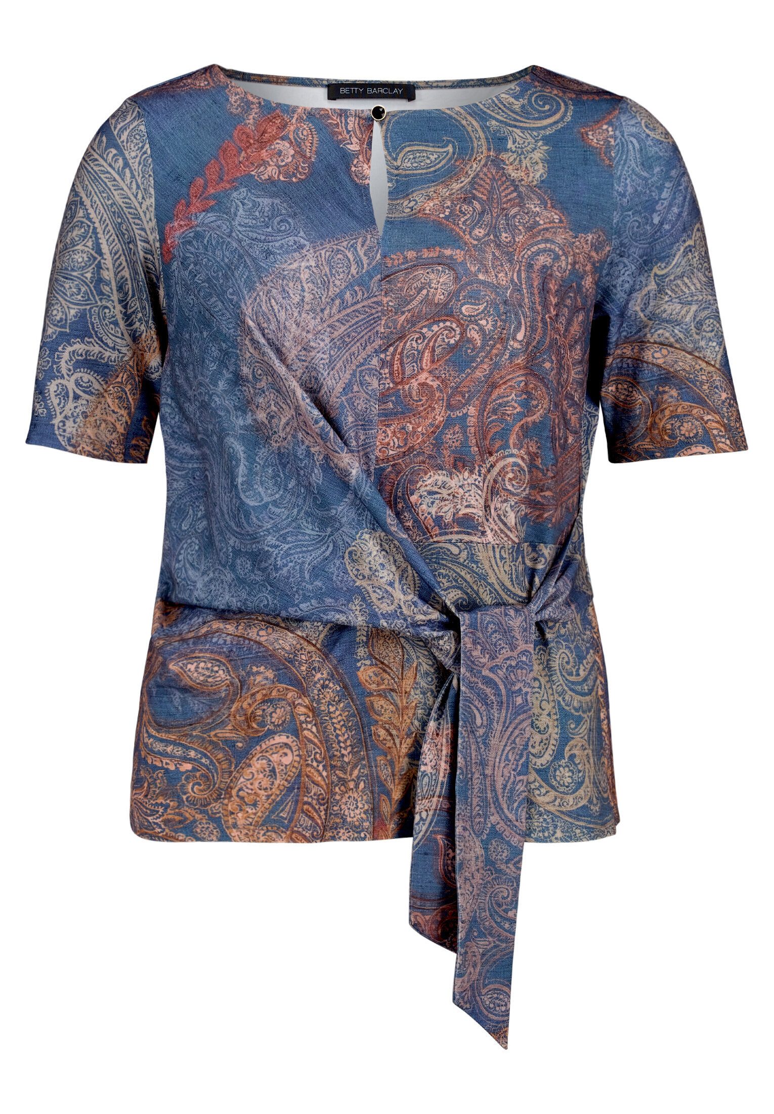 Betty Barclay Kurzarmshirt Damen mit Schleifenknoten (1-tlg)