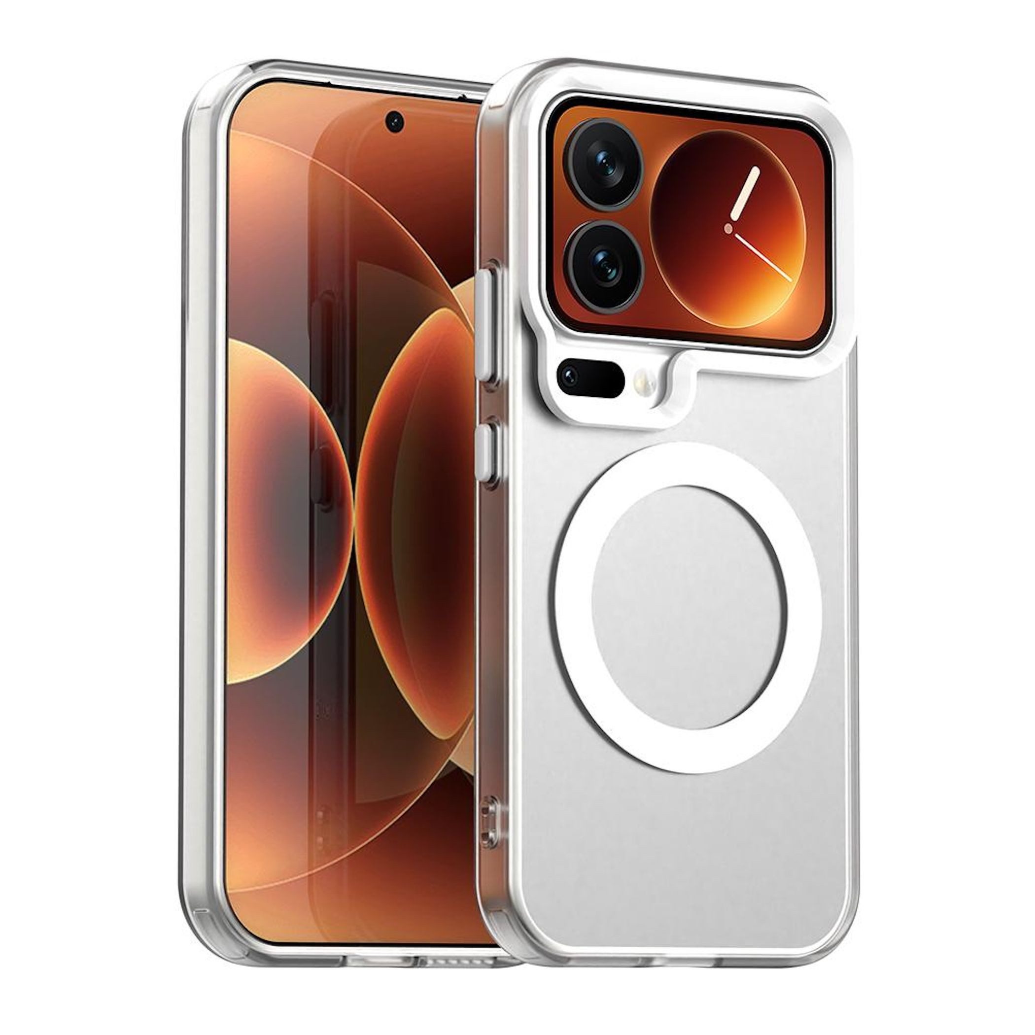 Wigento Handyhülle Für Xiaomi 17 Pro Candy Design Magsafe Hybrid TPU Schutzhülle Weiß, Magsafe Funktion, Stoßschutz, präzise Aussparungen