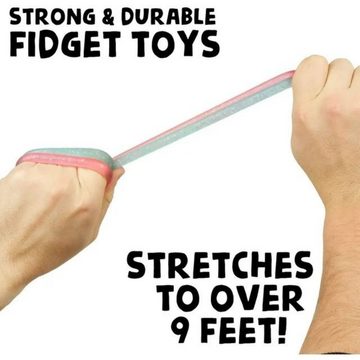 Fivejoy Hüpfspielzeug Sensorisches Spielzeug und Zappelspielzeug, (Glitter Silly String Fidget Pack 6pk - Wrap, Twirl, und ziehen Sie diese sensorische Spielzeug für autistische Kinder, ADHS Fidget Spielzeug, und Strumpf Stuffers für Kinder)