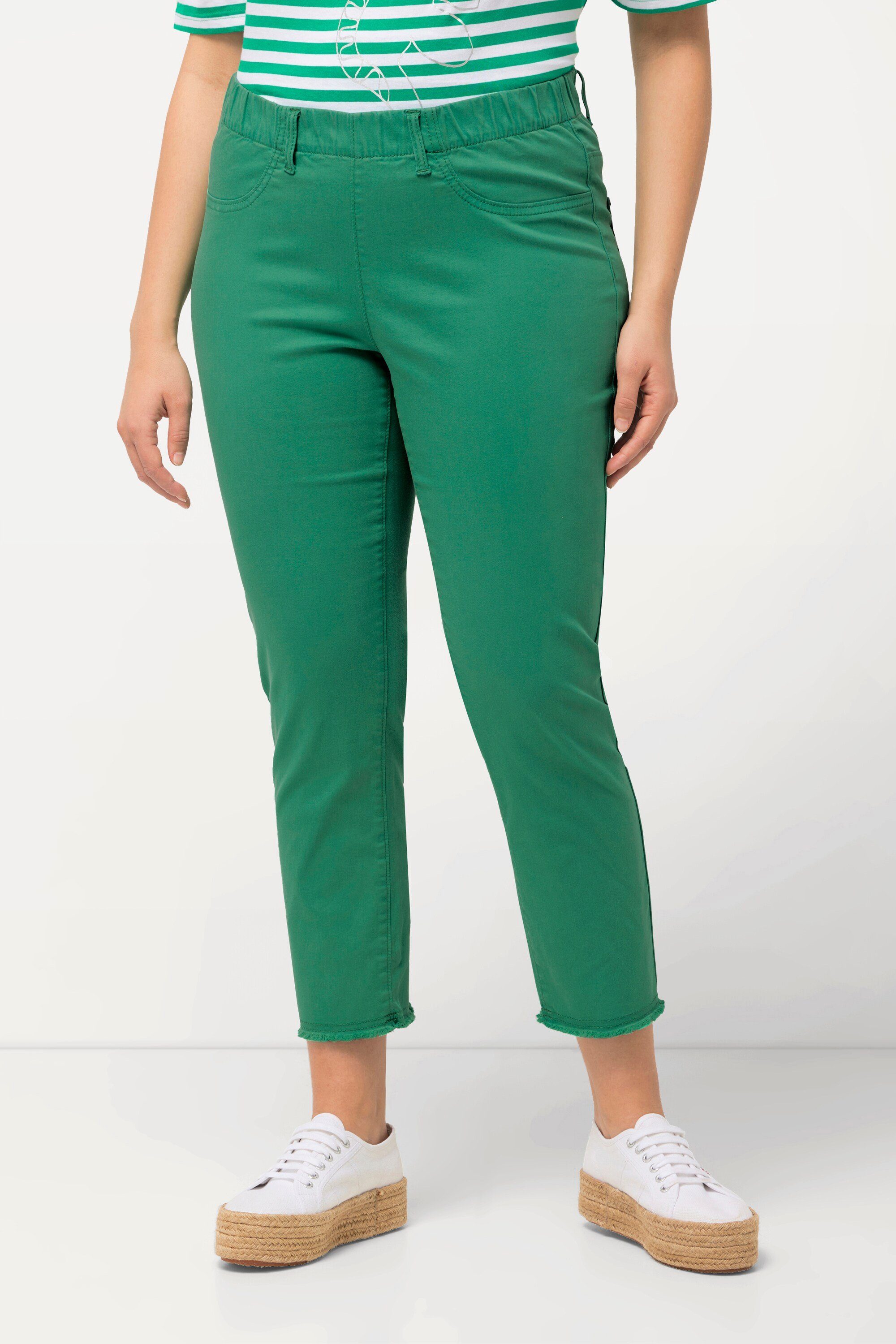 Ulla Popken 7/8-Hose 7/8-Hose Sienna Fransensaum günstig online kaufen