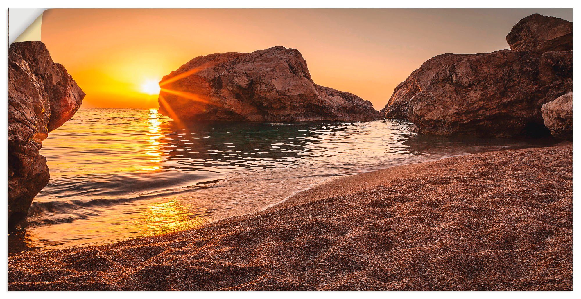 Artland Wandbild Sonnenuntergang und Strand, Strand (1 St), als Alubild,  Leinwandbild, Wandaufkleber oder Poster in versch. Größen