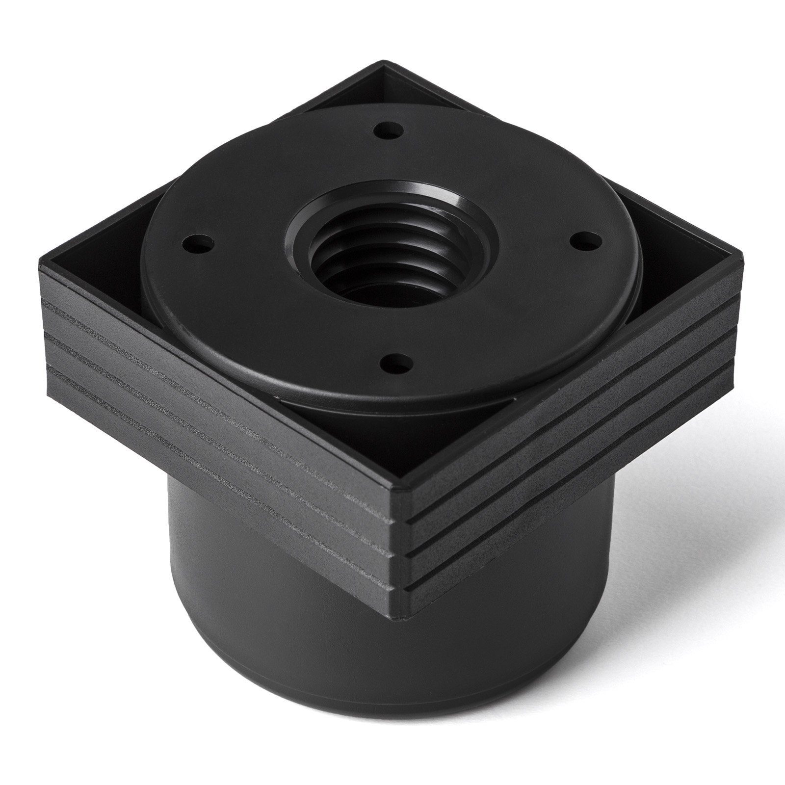 SO-TECH® Möbelfuß Sofafüße HOTEL - schwarz - mit Bodengleitern, (4-St), 4er Set, eckig, höhenverstellbar von 45 - 55 mm