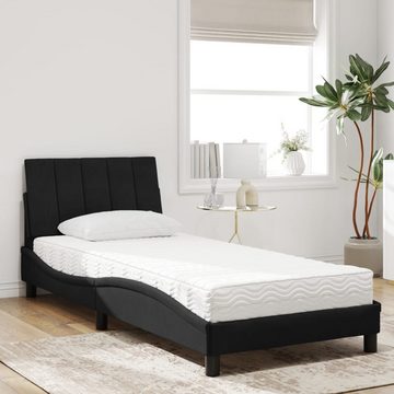 vidaXL Bett Bett mit Matratze Schwarz 80x200 cm Samt