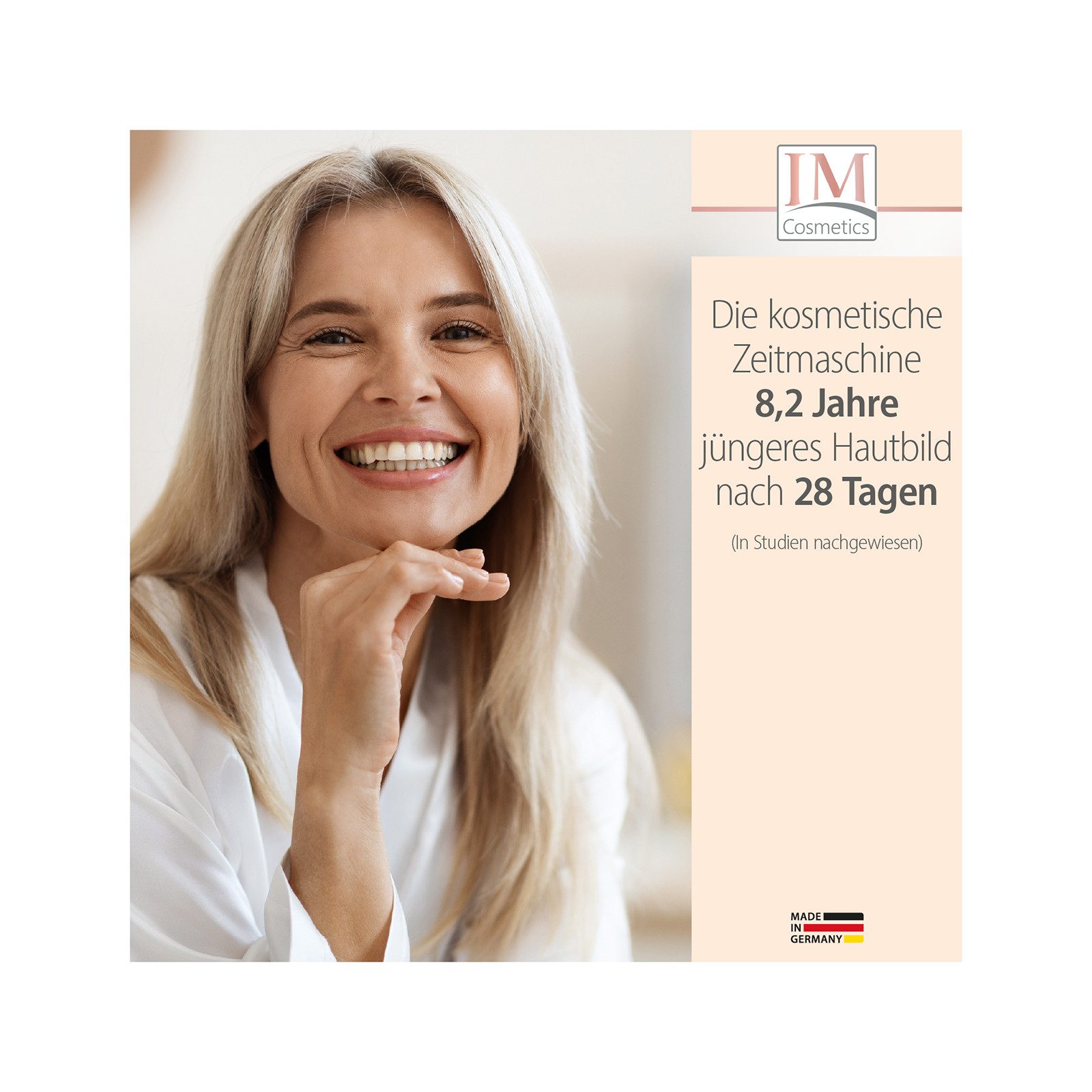 Genius Gesichtspflege IM Cosmetics NAD+ Elastin Gesichtscreme 50 ml Dr. Michaela Fuchs, verbessert sdie Hautdichte, die Konturen wirken gefestig