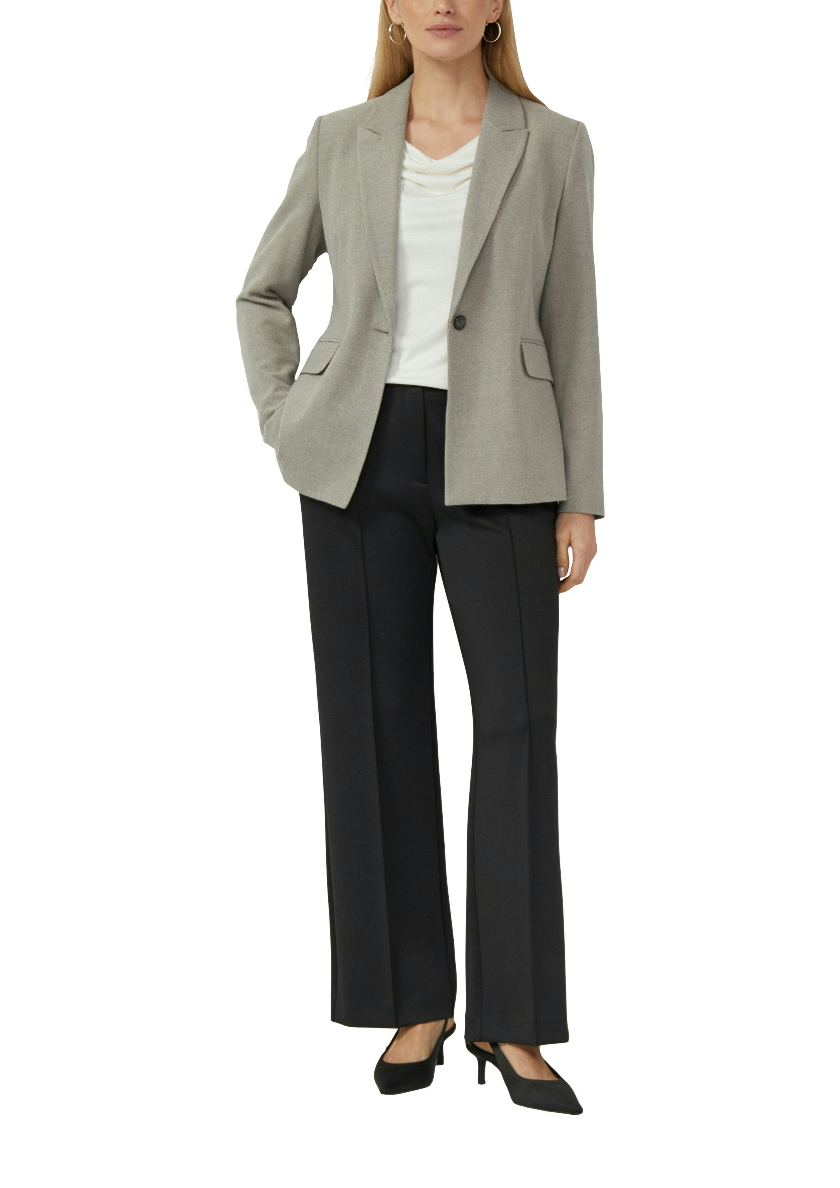 s.Oliver BLACK LABEL Wasserfallshirt mit Wasserfall-Kragen und aus reiner Viskose – Bild 3 von 4