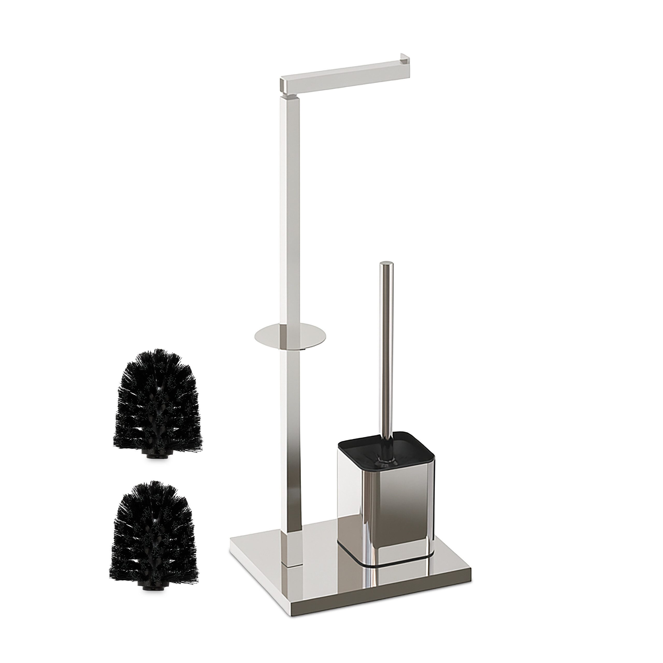 relaxdays WC-Garnitur aus Metall, Gäste-WC, Badezimmer, (3-tlg), silber