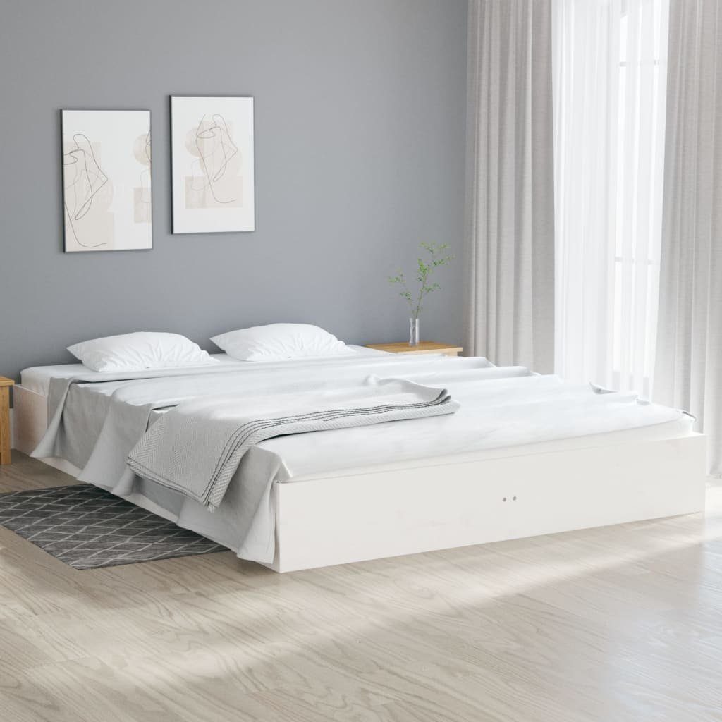 furnicato Bettgestell Massivholzbett Weiß 180x200 cm günstig online kaufen