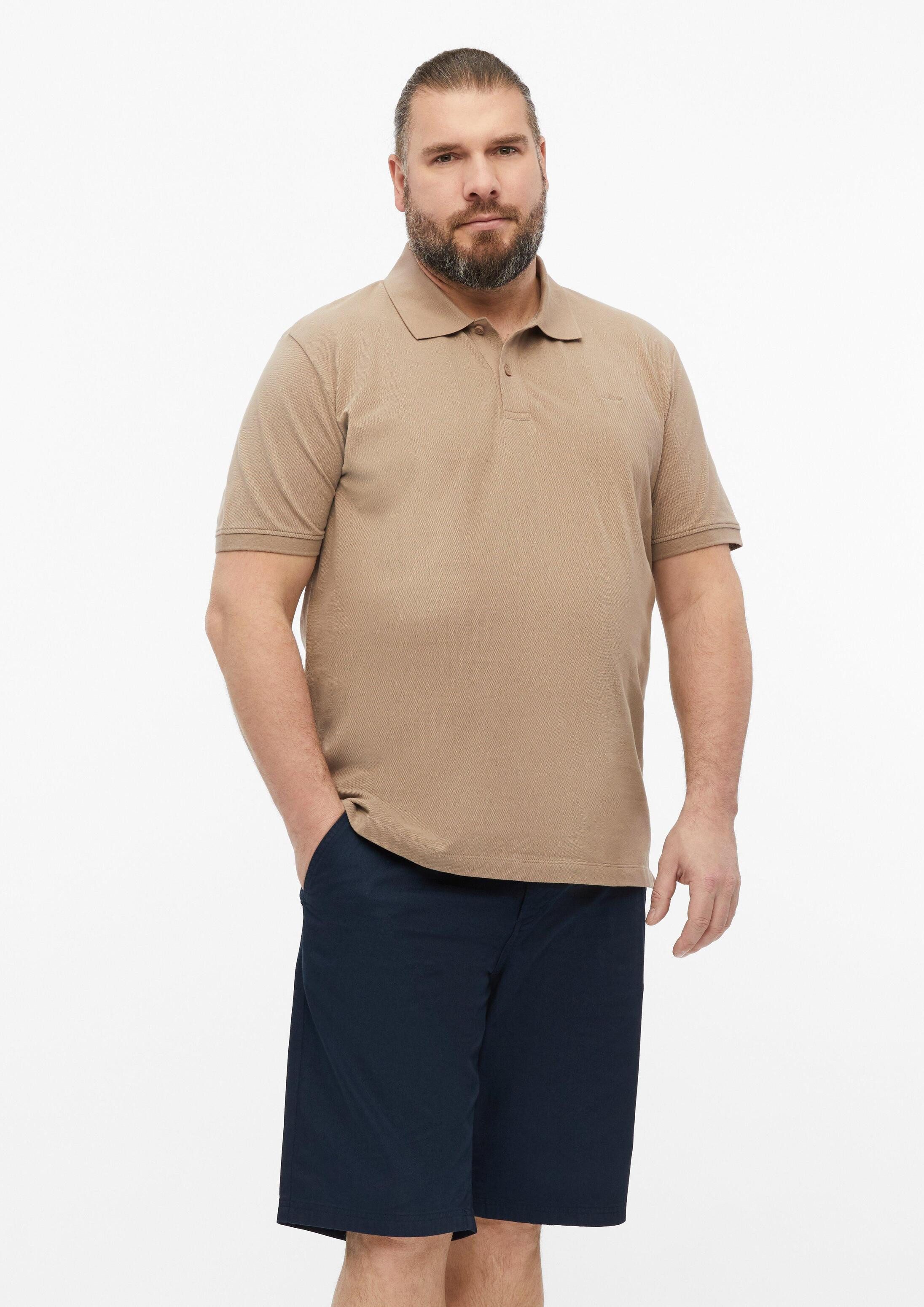 s.Oliver Kurzarmshirt Polo-Shirt Poloshirt aus Baumwollpiqué