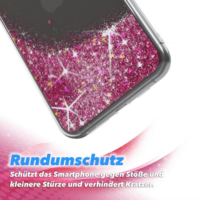EAZY CASE Handyhülle Liquid Glittery Case für Apple iPhone 11 Pro Max 6 5 Zoll PE10548