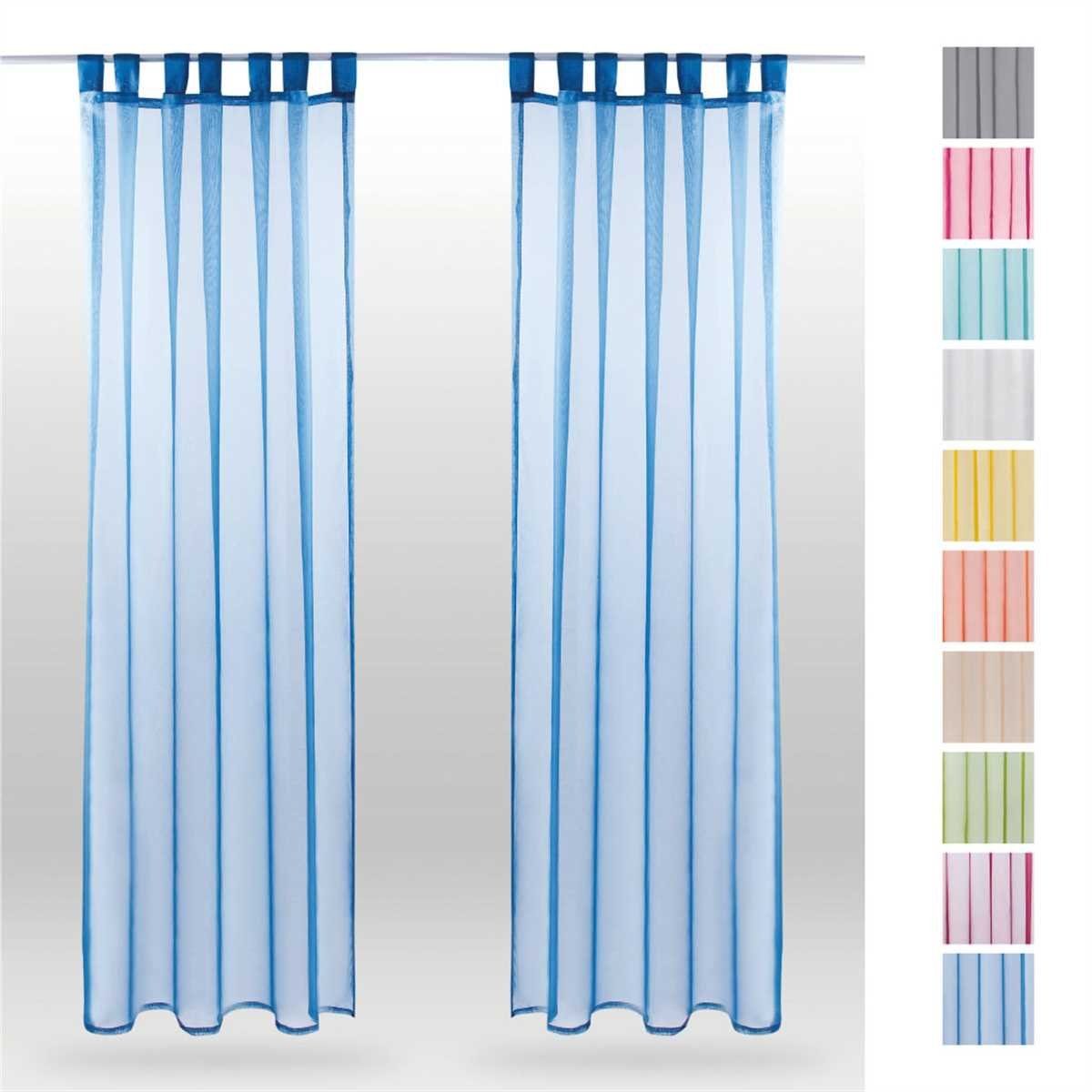 Voile, Gardinenset Schlaufenschals 2 Blau Bestlivings, transparent, Vorhang, St), (2 "Transparent", Schlaufen