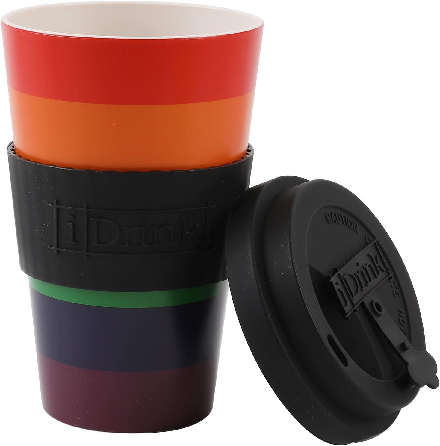 iDrink Thermobecher IDRINK®- RPET-Kaffeebecher mit Silikonverschluss 435 ml Becher Love