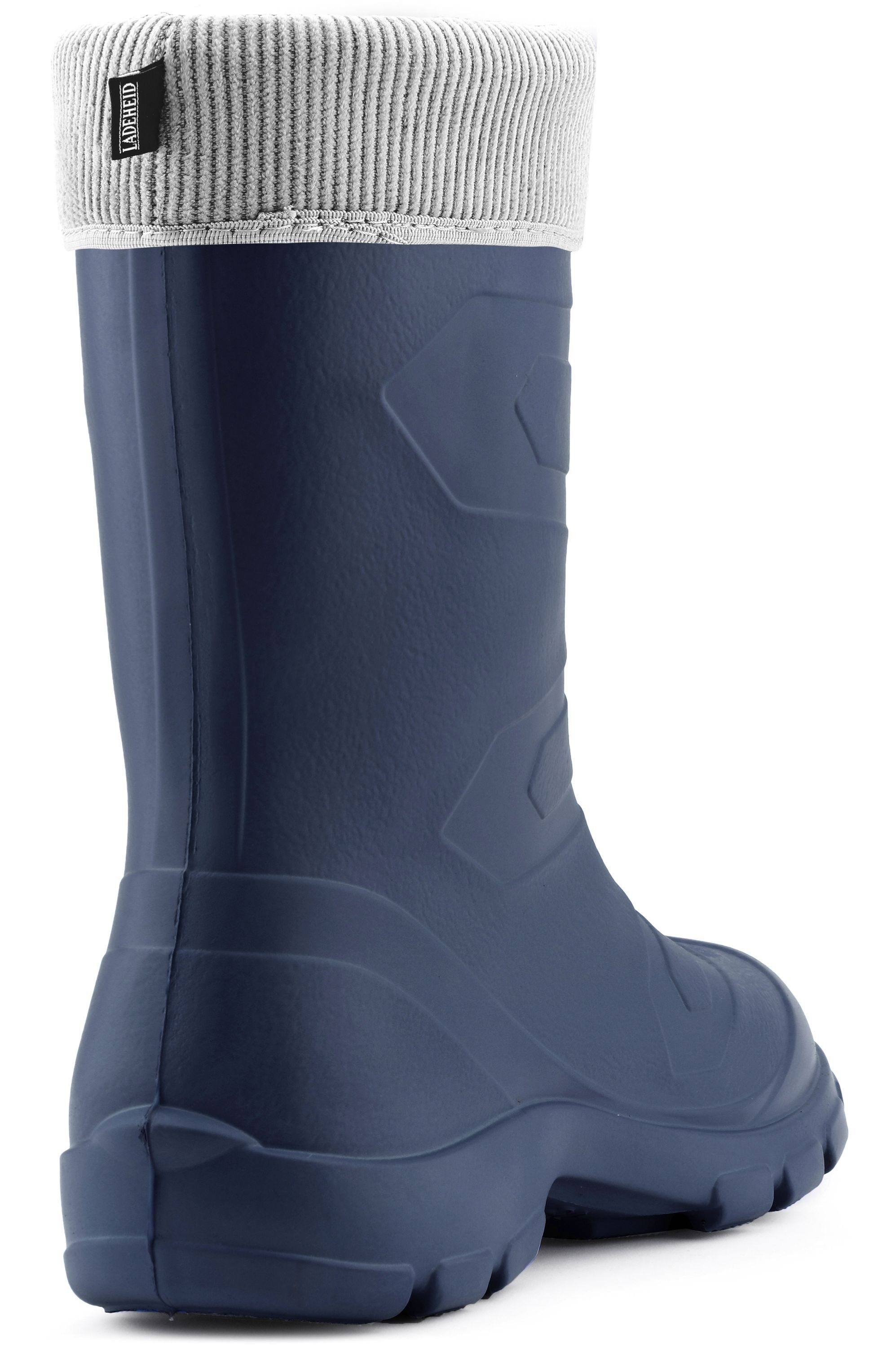 LALMG879 Gummistiefel EVA Blau295c/Grau federleicht Thermo Gummistiefel Damen Ladeheid