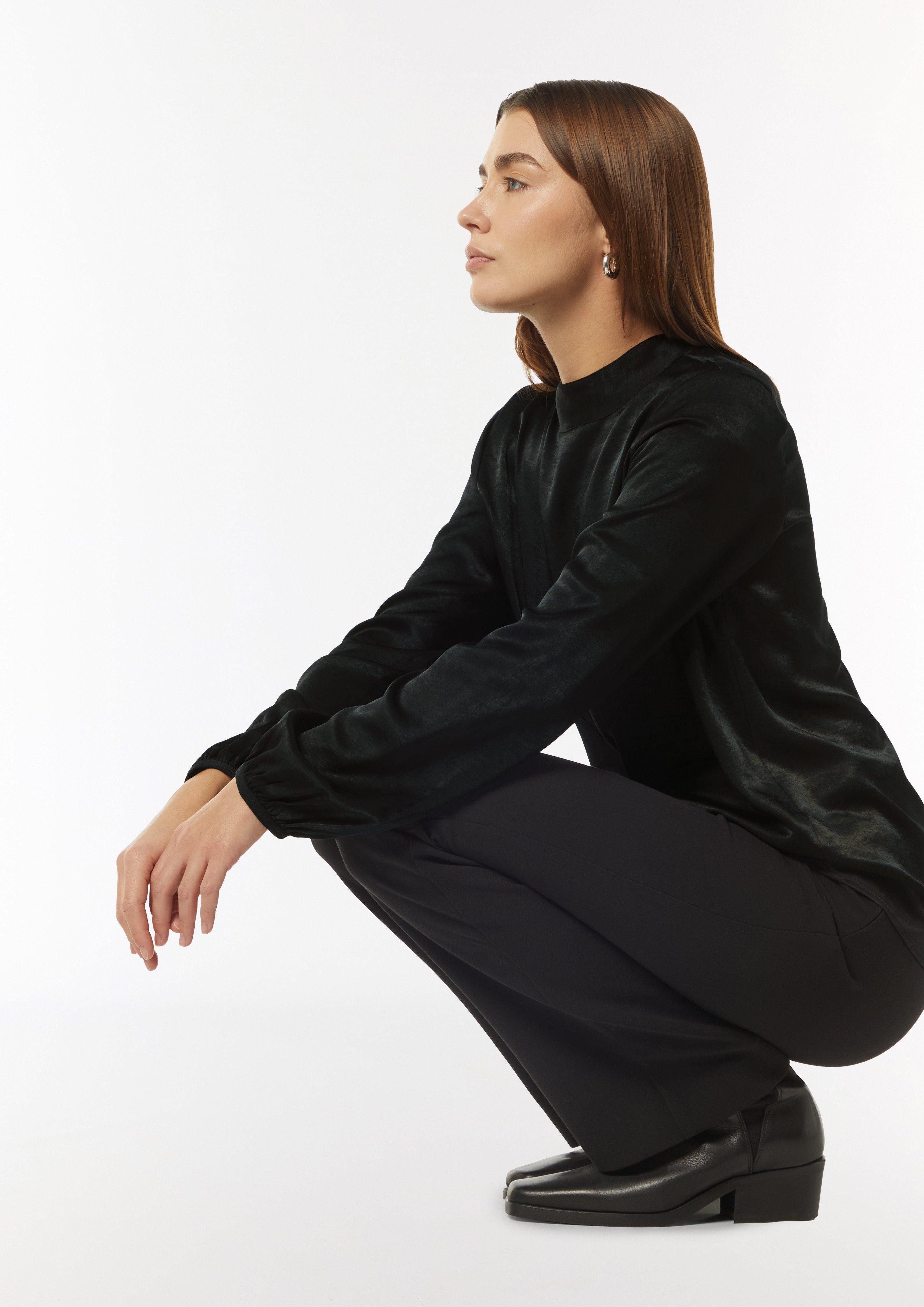 comma casual identity Langarmbluse Viskosemix-Bluse mit günstig online kaufen