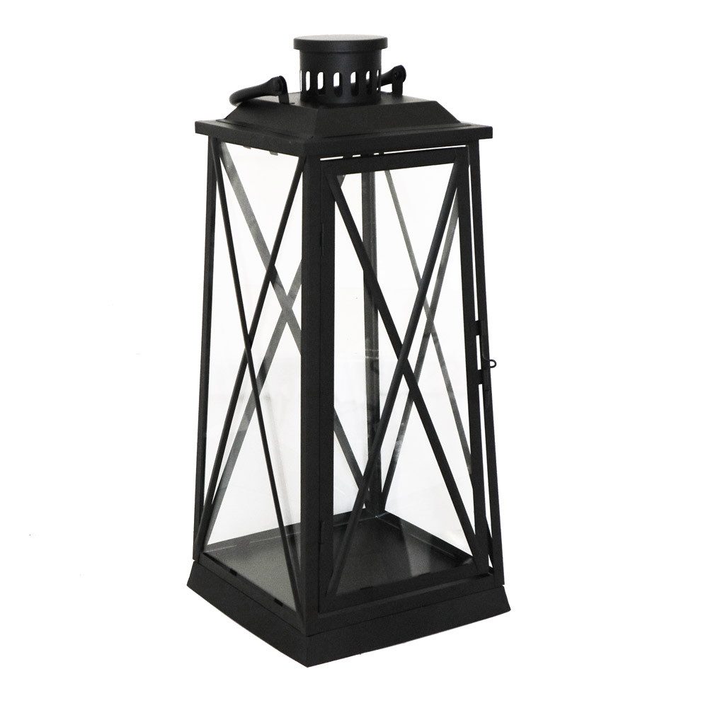 Grafelstein Kerzenlaterne Laterne HARBOUR schwarz aus Metall H50cm Metalllaterne Landhaus modern