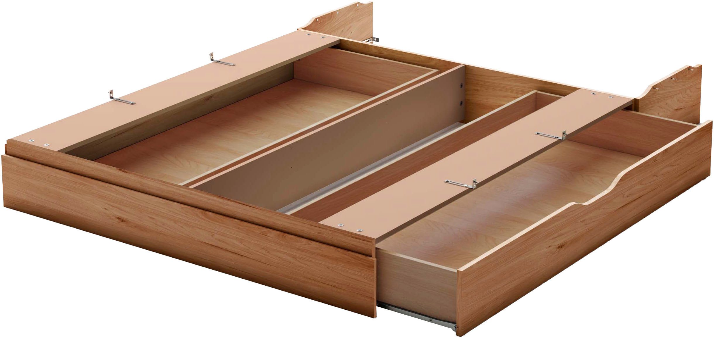 WIEMANN Schubkasten Lausanne, Bettschubkasten, Bettkasten, Schublade (140 x 15 x 61 cm (B/H/T), MADE IN GERMANY), Erle Nachbildung, maximale Belastung 20 Kg