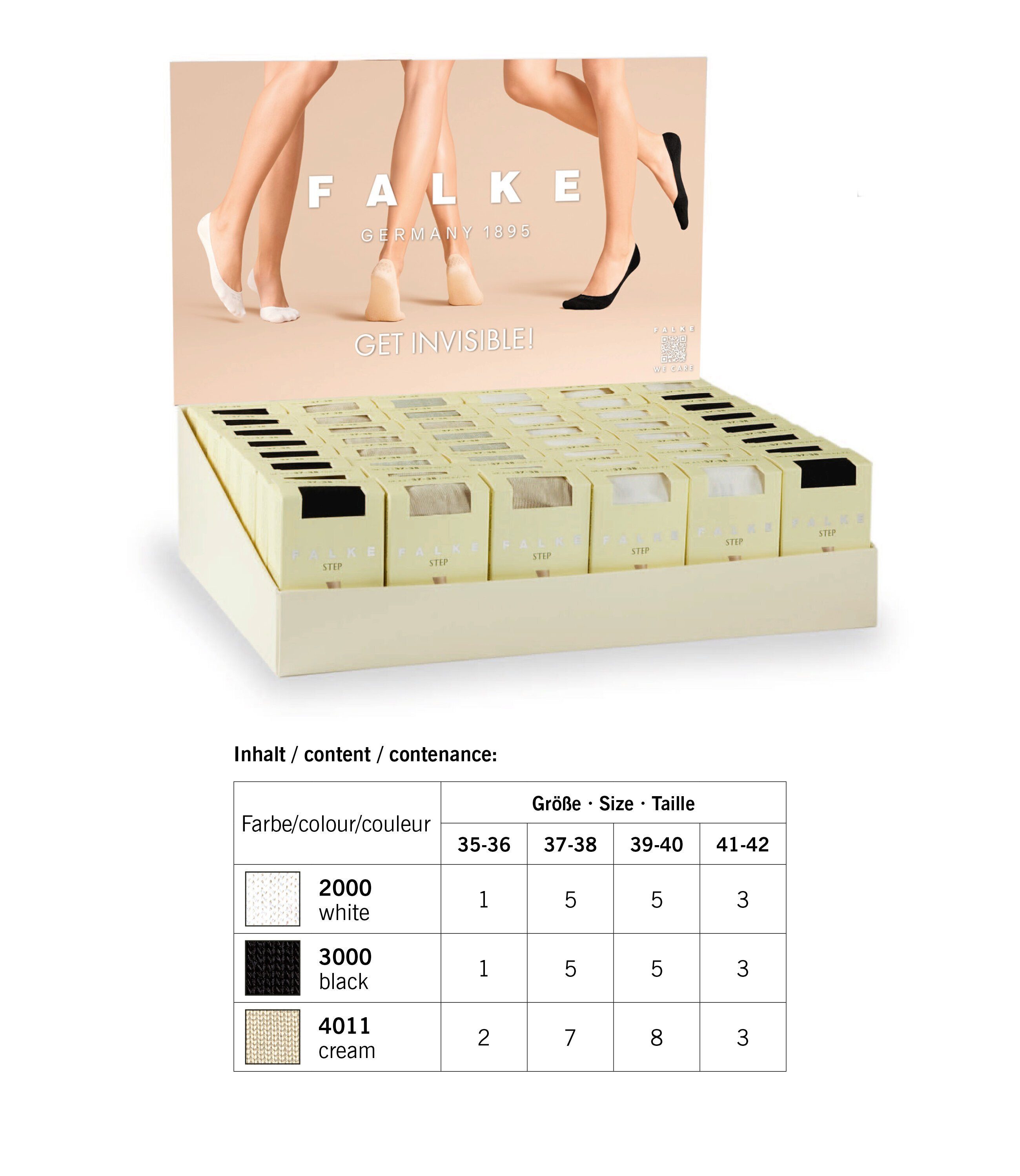 FALKE Подследники Step Medium Cut Box (1-Paar) mit Anti-Slip-System